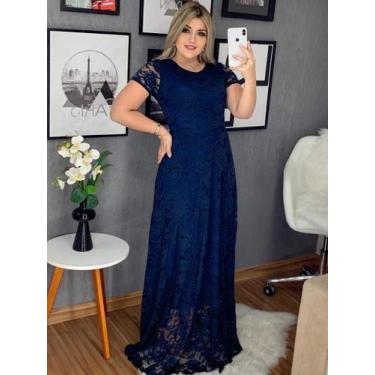 Imagem de Vestido Longo Soltinho Manga Curta Festa Romantico Casamento - Fashion