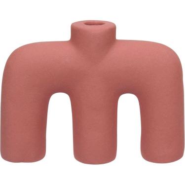 Imagem de CASTIÇAL PORTA VELA SUPORTE HOME&CO CERÂMICA 14x19x5cm TERRACOTA