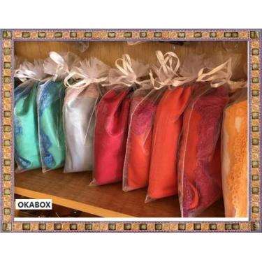 Imagem de 100 Saquinhos De Organza 30x40 Branco Fita Cetim organizador - OKABOX