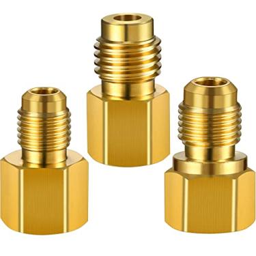 Imagem de Adaptadores de 3 peças R12 R22 para R134A 6015 R134A Adaptador de latão de refrigeração para adaptador de encaixe R12 Adaptador de bomba de vácuo 1/2 fêmea para 1/4 macho Válvula núcleo 6014 Adaptador de bomba de vácuo 1/2 macho para 1/4 fêmea