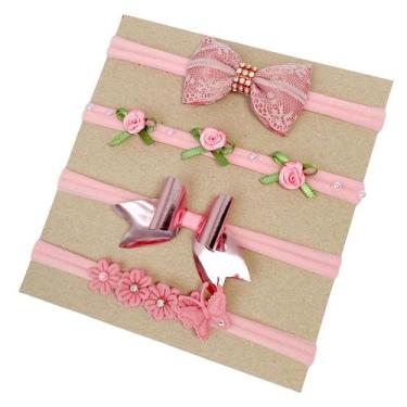 Imagem de Kit 3 Faixas Cabelo Bebê Tiara Newborn saida de materindade - Mundo En