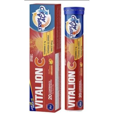 Imagem de Suplemento alimentar vitamina c 1000mg+zinco 29mg+d3 2000ui vitalion t