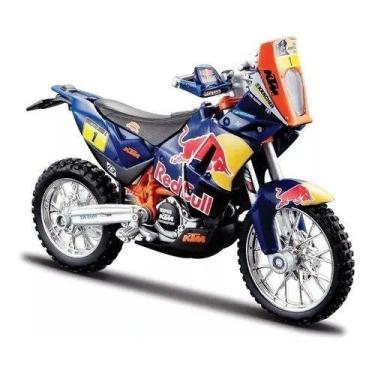 Imagem de Miniatura Moto Ktm Rally Dakar Red Bull Burago 1/18, Azul