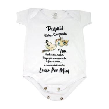 Imagem de Body Baby Branco Personalizado Surpresa Papai Cegonha - GMH Prod. Serv