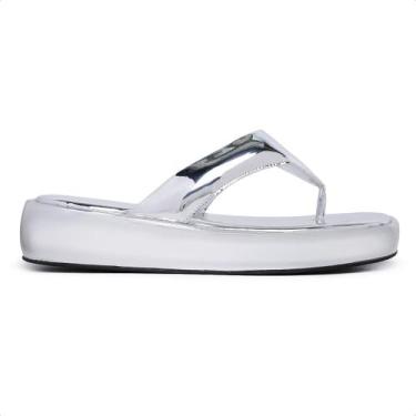 Imagem de Sandália Feminina Estilo Flat Plataforma Espelhada - Novo Hábito, Prat