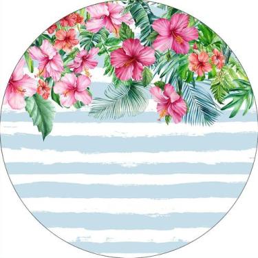 Imagem de Painel De Festa Redondo 1,50x1,50 - Tropical Aloha Listrado 013 - Via 