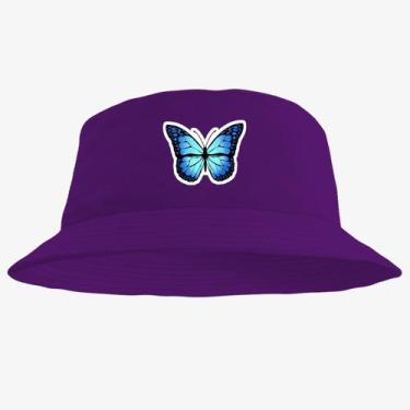 Imagem de Chapéu Bucket Hat Estampado Borboleta - MP Moda Masculina, Único, Roxo