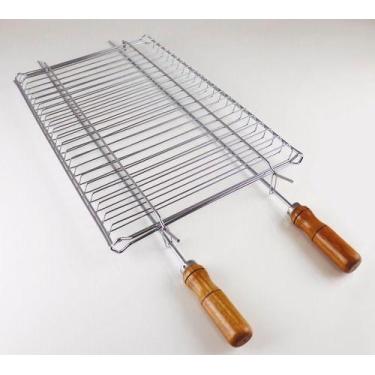 Imagem de Grelha Dupla Churrasqueira Churrasco Peixes Frango Linguiça - ITANOVA