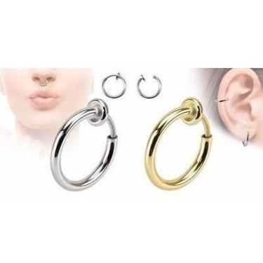 Imagem de Piercing Falso De Pressão Argola Septo Lábio Nariz Orelha - De Castro 