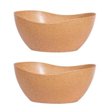 Imagem de 2un Tigela saladeira bowl oval  1,9lt servir marrom claro - Evo