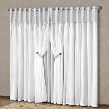 Imagem de Cortina Dubai Blackout 3M X 2,50M Branco Gelo - Casa Scarpa