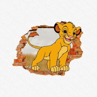 Imagem de Adesivo Buraco na Parede Recortado Simba Rei Leão PPDAD031 - Papel de 