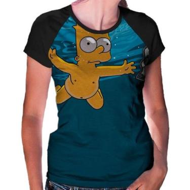 Imagem de Camiseta Raglan Baby Look The Simpsons Ref:185 - smoke, Preto, GG