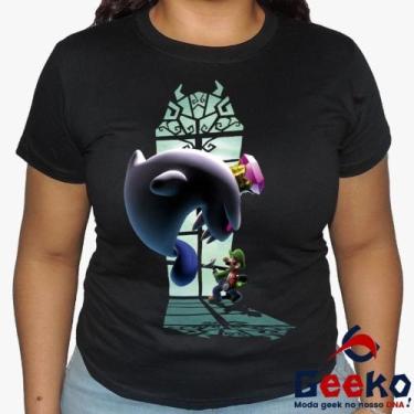 Imagem de Baby Look Luigi 100% Algodão - Super Mario Bros - Mansão Assombrada do