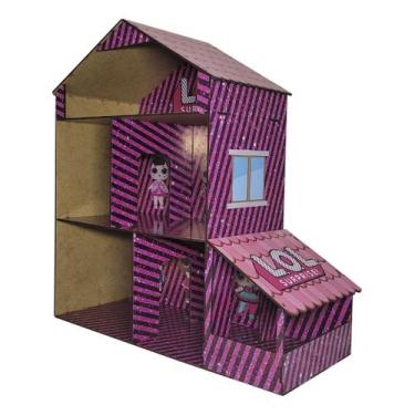 Imagem de Casinha de Boneca Infantil 40x38x17 Mdf Madeira Adesivado - Atacadão D