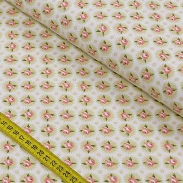 Imagem de Tecido Estampado para Patchwork - Fadas: Mandalas Florais Creme (0,50x