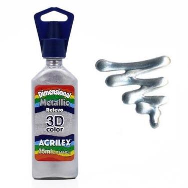 Imagem de Tinta Dimensional Metallic Relevo Acrilex 35ml, 533 - PRATA