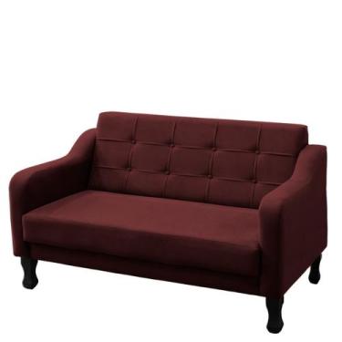 Imagem de Namoradeira Bella Decorativa 2 Lugares Suede Vermelho Marsala - Maitê 