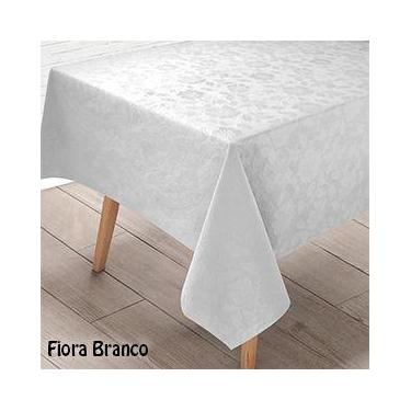 Imagem de Toalha De Mesa Termica Plastico Impermeavel Branco Floral 4,00 X 1,40