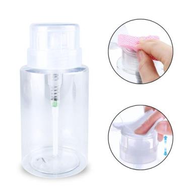 Imagem de Dosador Porta Acetona e Cosméticos Pump Transparente 200 ml - Arte Sed