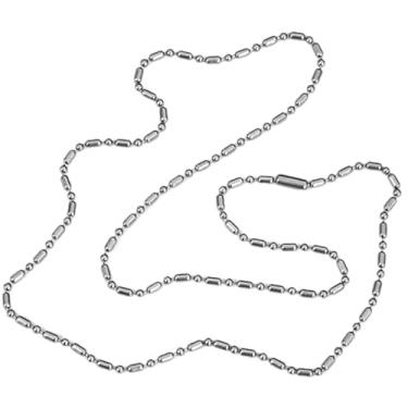 Imagem de Corrente de titânio puro, colar de bola de prata para mulheres, à prova de ferrugem, ajustável, decorativo, com linda embalagem, 24inch