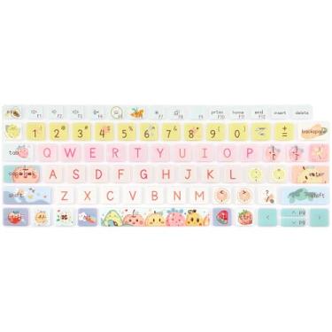 Imagem de WSLUCKO Capa de silicone para teclado Dell Latitude 3440 3450 5430 5431 54207430 7420 7410 35.6 cm, 39.6 cm Dell Latitude 7520 9000 9510 9520 9420 9430/40.6 cm cm 765 0 7640, Cute Fruits