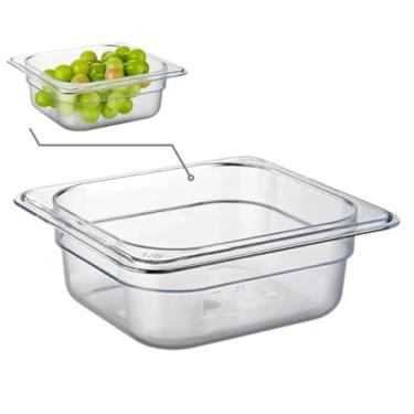 Imagem de Cuba Gastronômica Acrílico Gn 1/4 100mm Sem Tampa 2,5 Lts Profissional