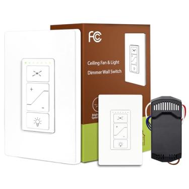 Imagem de Humpptom Controle remoto universal para ventilador de teto, kit de controle remoto para ventilador de teto e interruptor de luz dimmer, interruptor de parede para ventilador de teto uc9050t,