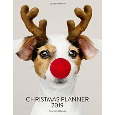 Imagem de Christmas Planner 2019: With Budget Tracker, Gift Tracker, Sent Cards organizer, Party Planner, Meals & Recipes. Funny Dog With Deer Antlers. Plenty ... & Daily View Christmas Organization Calendar