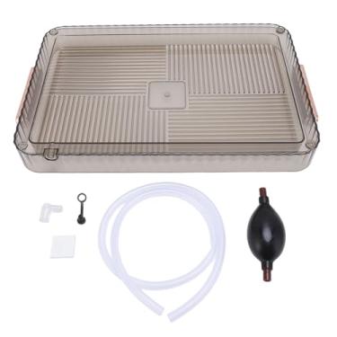 Imagem de Bandeja de Servir Bandeja de Plástico Elegante e Resistente Retangular, Bandeja de Conjunto de chá Bandeja de Conjunto de chá de Textura Transparente Bandeja de Servir Comida