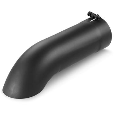 Imagem de LCGP Ponta de Escape de 4" com Parafuso de Entrada e Redução, Ponta de Escape de Redução de Diâmetro Interno Padrão de 4", Aço Inoxidável com Revestimento Em Pó Preto, Comprimento de 15"