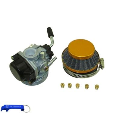 Imagem de Carburador de corrida de ouro TC-Motor Filtro de ar Jatos de Carburador para 2 tempos 50cc 60cc 80cc Motocicleta de Bicicleta Motocicleta