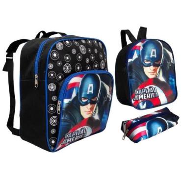 Imagem de Mochila Escolar Pequena Para Meninos Com Lancheira E Estojo - sem marc