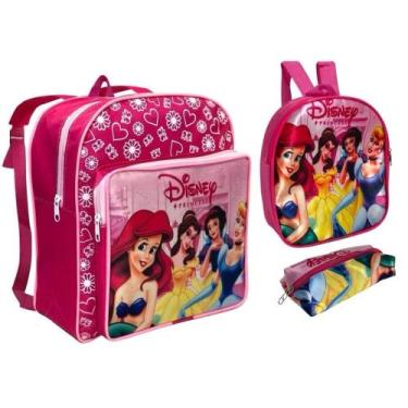 Imagem de Conjunto Escolar De Menina Mochila Pequena Com Lancheira E Estojo - se