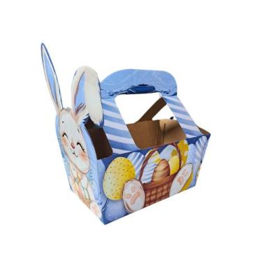 Imagem de 5 Cestinhas Papel Cartão Coelho de Páscoa 20x12x24cm - Dantas, Alegria