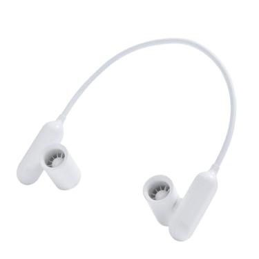 Imagem de Ioensy Pescoço pendurado ventilador sem folhas rotatable prático baixo ruído wearable ventilador pessoal portátil para ciclismo indoor caminhadas acampamento, Branco