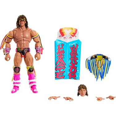Imagem de Mattel WWE Ultimate Edition Action Figure & Accessories Set, Warrior 6-inch Collectible with 30 Articulation Points, Swappable Pieces & Entrance Gear