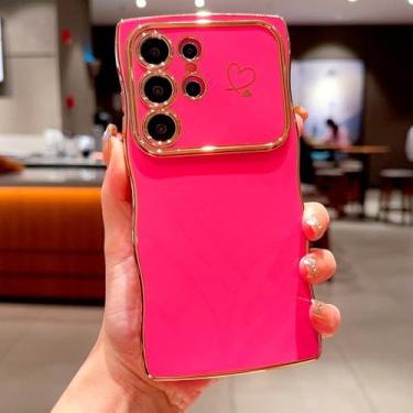 Imagem de Capa de TPU macio revestida para Samsung Galaxy S24 S23 S22 Ultra Plus A55 A54 A15 A14 A25 A35 5G S 24 23 22 A 55 15 Love Heart, vermelho, para Samsung A14