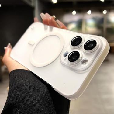 Imagem de Capa ultrafina fosca sem moldura para iphone 15 14 13 12 pro max plus capa dura de proteção de lente de vidro, branca, para iphone 15 pro