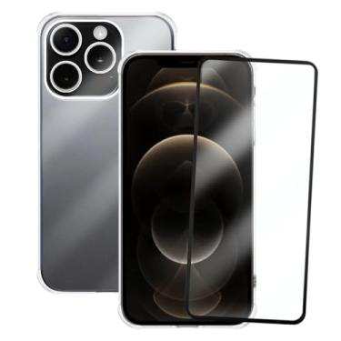 Imagem de Kit Capinha Capa Antiqueda Compatível com iPhone 12 Pro + Película de Vidro 3D