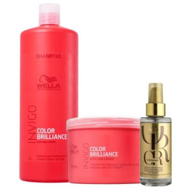 Imagem de Kit Wella Professionals Color Brilliance Sh 1L + Masq 500g + Oil Refle