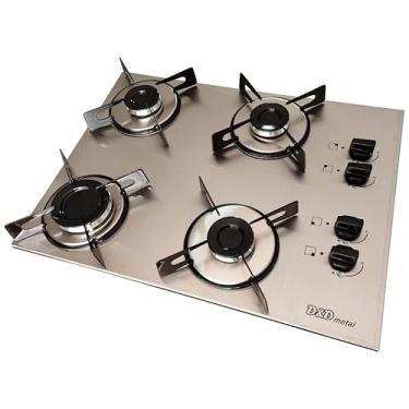 Imagem de Fogão cooktop inox 4 bocas a gás acendimento automático