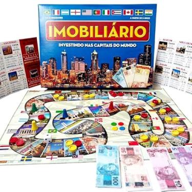 Imagem de Jogo Tabuleiro Imobiliário Investindo nas Capitais do Mundo Jogo de Mesa Brinquedo Clásico Banco