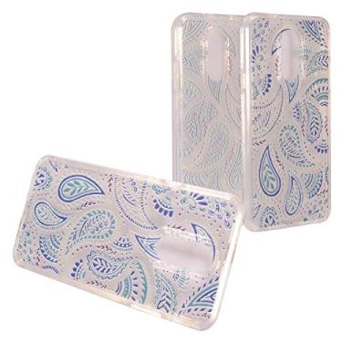 Imagem de Z-GEN - LG Stylo 4 (2018), Stylo4+ Plus, LM-Q710, LM-L713DL - Capa de telefone transparente híbrida TPU com imagem fina + protetor de tela de vidro temperado - Totem azul AC2