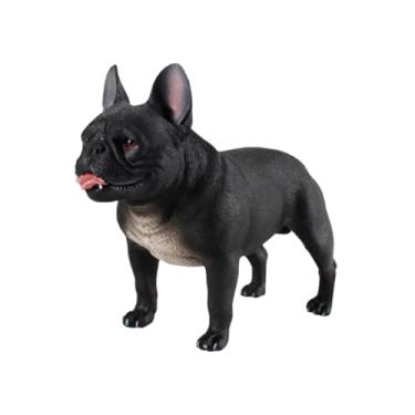 Imagem de Generic Estátua de cachorro Figure Puppy Sculpture Novelty Collectible Simulible Model Ornament Like Animal Dog for Office Party Shelf, Bulldog Francês Preto