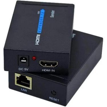 Imagem de Extensor Hdmi 60 Metros Para cabo De Rede Rj45 Cat5/6 2 Fontes NF - Ne