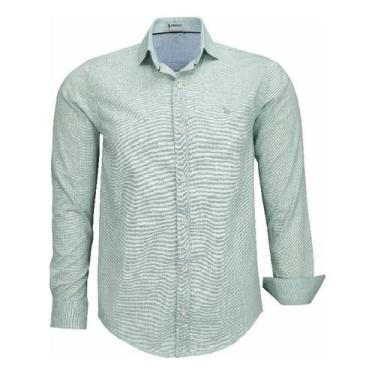 Imagem de Camisa Social Masculina Amil Comfort Manga Longa 1866, Verde, 2