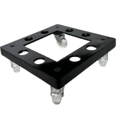 Imagem de Suporte de Alumínio Quadrado com Roda Silicone para Vaso 25cm - Alpe &