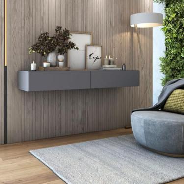 Imagem de Aparador Eros 110cm Suspenso Com 2 Gavetas Em MDF/MDP Cinza Monumental Móveis