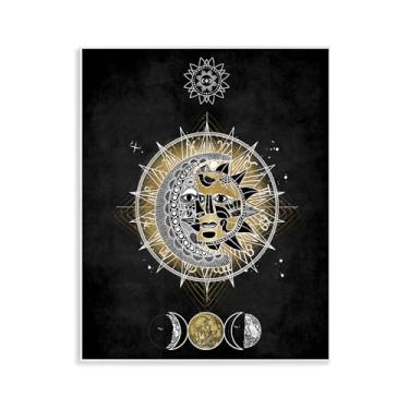 Imagem de Stupell Industries Design artístico de placa de parede fractal lunar e solar por Oliver Jeffries, 28 x 35 cm